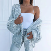 Winter Fashion Sweater Cardigan Warm Solid Polyester Spandex Coat
